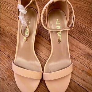 Dream Pairs Nude Ankle Strap Chunk Heels